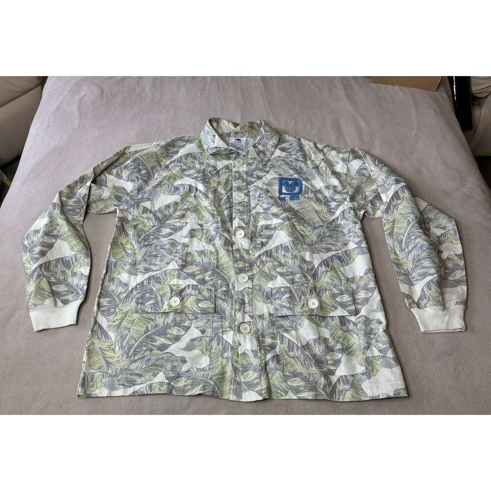 Walt Disney World Spirit Jersey Button Up Long Sleeve Shirt XL Tropical Palm